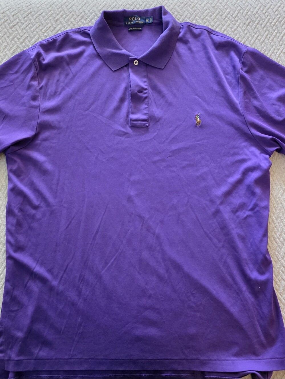 Polo by Ralph Lauren Men’s Purple Polo Shirt with Embroidered Pony XLT